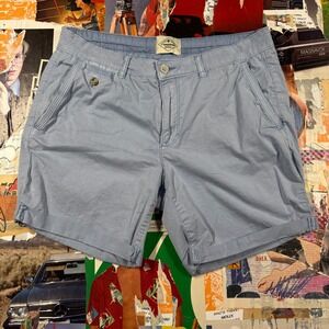 St Johns Bay Womens Blue Cotton Blend Cuffed‎ Shorts Comfort Waist Size 8